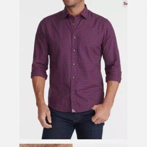 UNTUCKit Andretti Slim Fit Navy & Red Check Long Sleeve Shirt Size Large ~ EUC